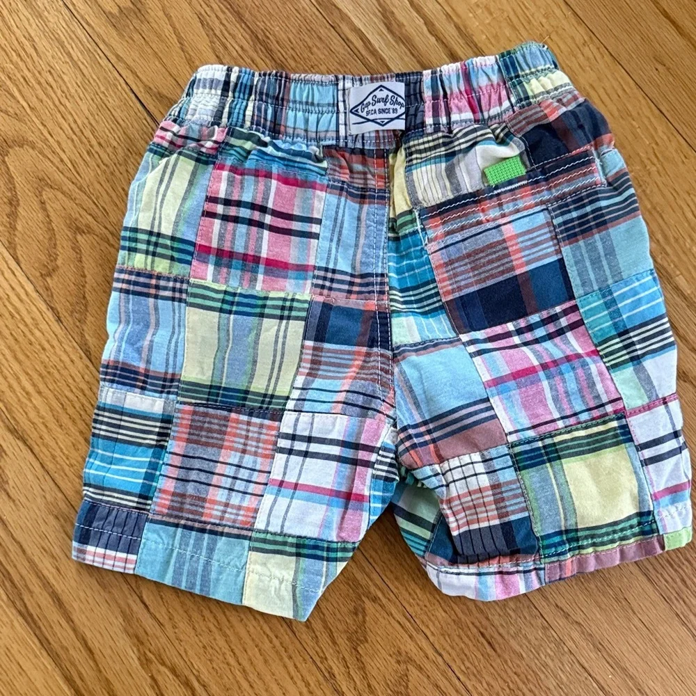Gap Kids Madras Patchwork Swim Trunks Boys 4 Lined Board Shorts Beach